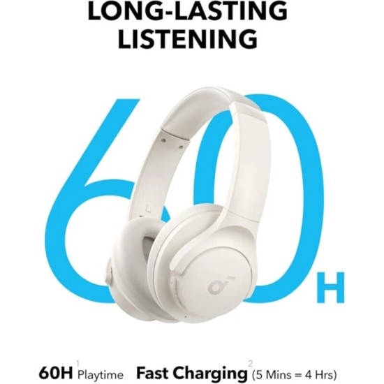 Ασύρματα / Ενσύρματα Over Ear Ακουστικά Soundcore Q11i Quick Charge Cream White Ασύρματα / Ενσύρματα Over Ear Ακουστικά Soundcore Q11i Quick Charge Cream White
