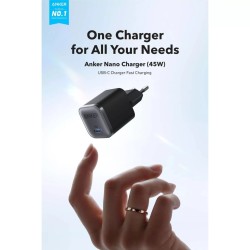 Φορτιστής Anker Nano 45W Super Fast Charger USB-C Μαύρος Φορτιστής Anker Nano 45W Super Fast Charger USB-C Μαύρος