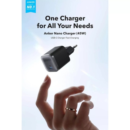Φορτιστής Anker Nano 45W Super Fast Charger USB-C Μαύρος Φορτιστής Anker Nano 45W Super Fast Charger USB-C Μαύρος