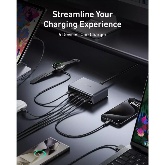 Φορτιστής Desktop Charger Anker Prime 200W Charger and Charging Station 4x USB-C Fast Charging, 2x USB-A GaN USB-C Power Delivery (Black) Φορτιστής Desktop Charger Anker Prime 200W Charger and Charging Station 4x USB-C Fast Charging, 2x USB-A GaN USB-C Power Delivery (Black)