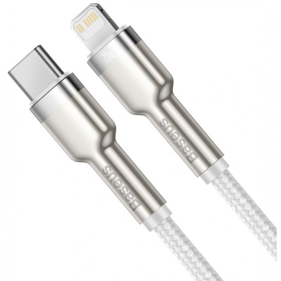 USB-C to Lightning Cable Baseus Cafule Metal Series 20W 2.4A 1m White CATLJK-A02