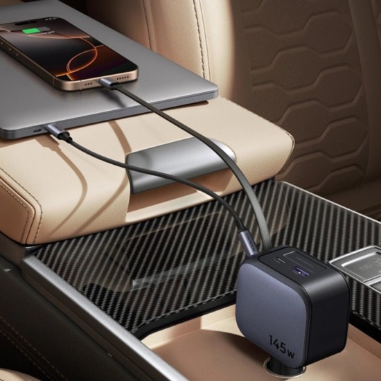 Φορτιστής Αυτοκινήτου Car Charger UGREEN EC604 (55910B) Nexode 145W 3A 1 x USB-A - 2 x USB-C with USB-C Cable Black