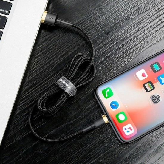 Καλώδιο Baseus Cafule Cable USB Lightning 2.4A 1m (Gold+Black)