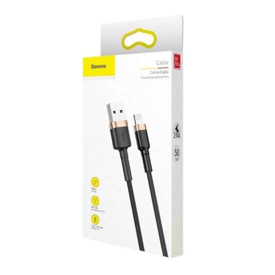 Καλώδιο Baseus Cafule Cable USB Lightning 2.4A 1m (Gold+Black)