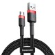 Καλώδιο Baseus Baseus Cafule Cable Durable Nylon Braided Wire USB / micro USB QC3.0 1.5A 2M black-red (CAMKLF-C91)