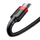 Καλώδιο Baseus Baseus Cafule Cable Durable Nylon Braided Wire USB / micro USB QC3.0 1.5A 2M black-red (CAMKLF-C91)