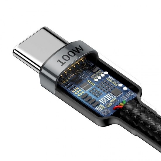 Καλώδιο Baseus Cafule PD2.0 100W flash charging USB For Type-C cable (20V 5A)2m Gray+Black