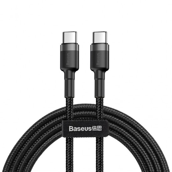 Καλώδιο Baseus Cafule PD2.0 60W flash charging USB For Type-C cable (20V 3A) 2m Gray+Black