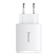 Φορτιστής Baseus Compact Quick Charger, 2xUSB, USB-C, PD, 3A, 30W (White)