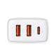 Φορτιστής Baseus Compact Quick Charger, 2xUSB, USB-C, PD, 3A, 30W (White)