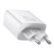 Φορτιστής Baseus Compact Quick Charger, 2xUSB, USB-C, PD, 3A, 30W (White)