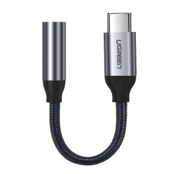 Ugreen Headphone Adapter with 3.5mm mini jack to USB Type C 10cm gray 