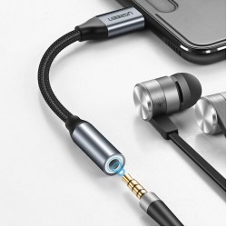 Ugreen Headphone Adapter with 3.5mm mini jack to USB Type C 10cm gray Ugreen Headphone Adapter with 3.5mm mini jack to USB Type C 10cm gray