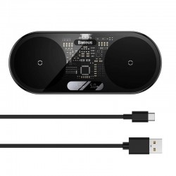Ασύρματος Φορτιστής Baseus Qi Simple 2, 15W με καλώδιο USB-C σε USB-C (Μαύρο)