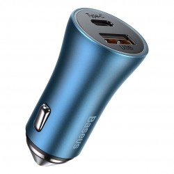 Φορτιστής Αυτοκινήτου Baseus Golden Contactor Pro, USB + USB-C, QC4.0+, PD, SCP, 40W (Μπλε)