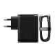 Φορτιστής Baseus GaN USB-C+USB, 100W με Καλώδιο 1m (Μαύρο)