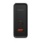 Φορτιστής Baseus GaN USB-C+USB, 100W με Καλώδιο 1m (Μαύρο)