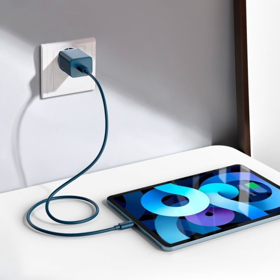 Baseus Γρήγορος Φορτιστής Super Si 1C 20W με Καλώδιο USB-C σε Lightning 1m (Μπλε)