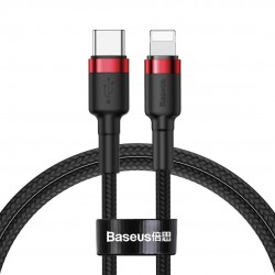 Baseus Καλώδιο Cafule USB-C σε Lightning 18W 1m (Μαύρο/Κόκκινο)