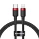 Baseus Καλώδιο Cafule USB-C σε Lightning 18W 1m (Μαύρο/Κόκκινο)