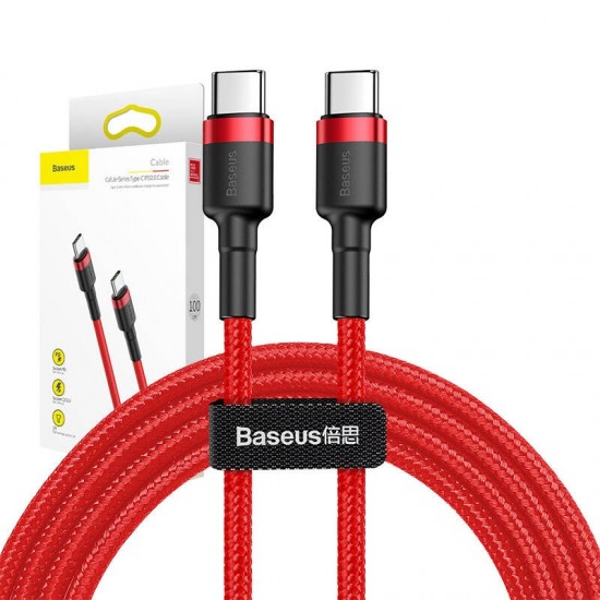Καλώδιο Baseus USB-C σε USB-C Cafule PD 2.0 QC 3.0 60W 1m Κόκκινο