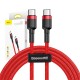 Καλώδιο Baseus USB-C σε USB-C Cafule PD 2.0 QC 3.0 60W 1m Κόκκινο