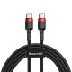 Καλώδιο Baseus USB-C σε USB-C Cafule PD 2.0 QC 3.0 60W 1m (Μαύρο/Κόκκινο)