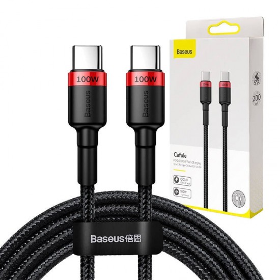 Καλώδιο Baseus USB-C σε USB-C Cafule PD2.0 100W για Γρήγορη Φόρτιση (20V/5A) 2m (Μαύρο/Κόκκινο) Καλώδιο Baseus USB-C σε USB-C Cafule PD2.0 100W για Γρήγορη Φόρτιση (20V/5A) 2m (Μαύρο/Κόκκινο)