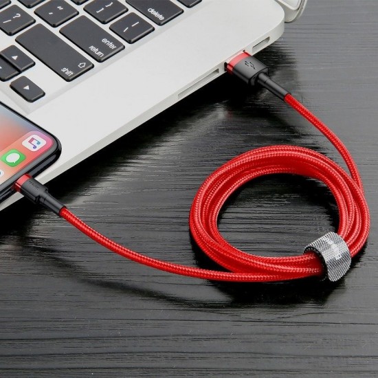 Καλώδιο Baseus Cafule Cable USB Lightning 2.4A 1m (Μαύρο/Κόκκινο) Καλώδιο Baseus Cafule Cable USB Lightning 2.4A 1m (Μαύρο/Κόκκινο)