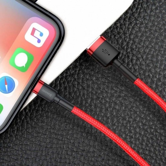 Καλώδιο Baseus Cafule Cable USB Lightning 2.4A 1m (Μαύρο/Κόκκινο) Καλώδιο Baseus Cafule Cable USB Lightning 2.4A 1m (Μαύρο/Κόκκινο)