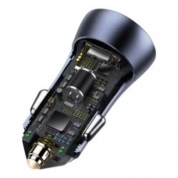 Φορτιστής Αυτοκινήτου Baseus Golden Contactor Pro, USB + USB-C, QC4.0+, PD, SCP, 40W (Γκρι)