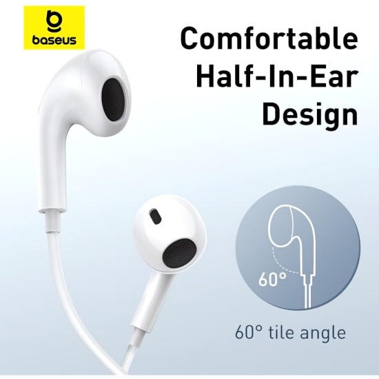 Ακουστικά Handsfree USB-C Baseus Encok CZ17 White A00170000213-Z1 Ακουστικά Handsfree USB-C Baseus Encok CZ17 White A00170000213-Z1