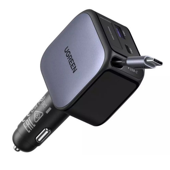 Φορτιστής Αυτοκινήτου Car Charger UGREEN EC603 90W 6.1A 1 x USB-A - 1 x USB-C with USB-C Cable Grey Φορτιστής Αυτοκινήτου Car Charger UGREEN EC603 90W 6.1A 1 x USB-A - 1 x USB-C with USB-C Cable Grey