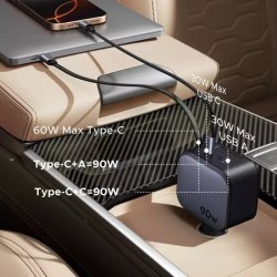 Φορτιστής Αυτοκινήτου Car Charger UGREEN EC603 90W 6.1A 1 x USB-A - 1 x USB-C with USB-C Cable Grey