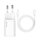 Φορτιστής Baseus Wall Charger Super Si 20W 3A USB-C, with Lightning Cable, White TZCCSUP-B02 Φορτιστής Baseus Wall Charger Super Si 20W 3A USB-C, with Lightning Cable, White TZCCSUP-B02