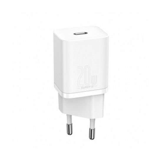 Φορτιστής Baseus Wall Charger Super Si 20W 3A USB-C, with Lightning Cable, White TZCCSUP-B02 Φορτιστής Baseus Wall Charger Super Si 20W 3A USB-C, with Lightning Cable, White TZCCSUP-B02