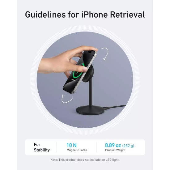 Ασύρματος Φορτιστής Anker MagGo Stand Qi2 360 15W Wireless Charger Black Ασύρματος Φορτιστής Anker MagGo Stand Qi2 360 15W Wireless Charger Black