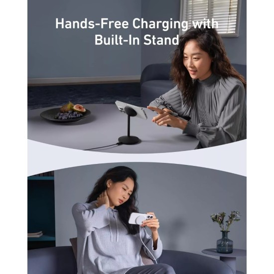 Ασύρματος Φορτιστής Anker MagGo Stand Qi2 360 15W Wireless Charger Black Ασύρματος Φορτιστής Anker MagGo Stand Qi2 360 15W Wireless Charger Black