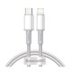 Καλώδιο Baseus USB-C σε Lightning 20W PD 1m White CATLGD-02