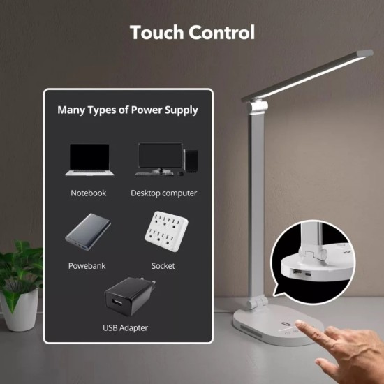 Λάμπα Γραφείου LED TaoTronics TT-DL1012 12W White με USB & Touch Control Λάμπα Γραφείου LED TaoTronics TT-DL1012 12W White με USB & Touch Control