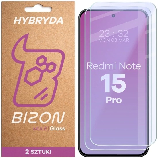 Υβριδικό Τζάμι Προστασίας Bizon Glass Mule Duo Xiaomi Redmi Note 15 Pro 4G / 5G [2 PACK]