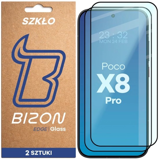 Τζάμι Προστασίας Bizon Glass Edge Duo Xiaomi POCO X8 Pro black frame [2 PACK]