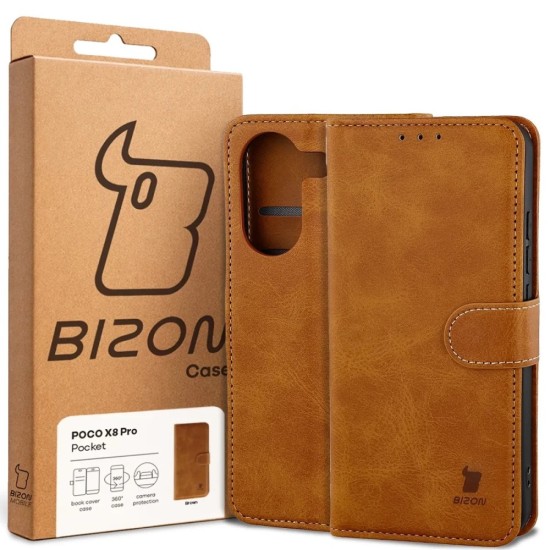 Θήκη Βιβλίο Bizon Case Pocket Xiaomi Poco X8 Pro brown Θήκη Βιβλίο Bizon Case Pocket Xiaomi Poco X8 Pro brown