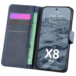 Θήκη Βιβλίο Bizon Case Pocket Xiaomi Poco X8 Pro Navy Blue