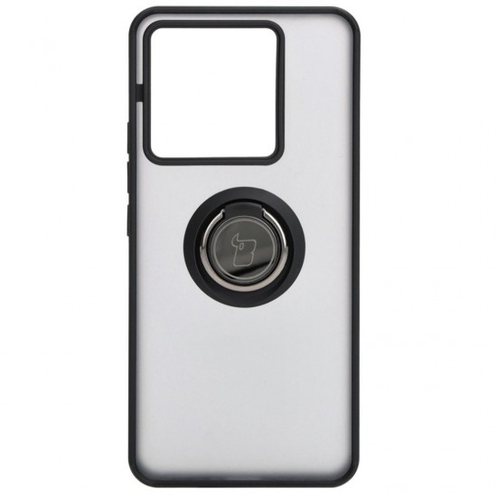 Θήκη Σιλικόνης Bizon Case Hybrid Ring Xiaomi Redmi Note 14 5G smoky with a dark green frame Θήκη Σιλικόνης Bizon Case Hybrid Ring Xiaomi Redmi Note 14 5G smoky with a dark green frame