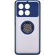 Θήκη Σιλικόνης Bizon Case Hybrid Ring Xiaomi Poco X6 Pro smoky with a navy blue frame