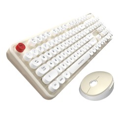 Ασύρματο Πληκτρολόγιο Wireless keyboard + mouse set MOFII Sweet 2.4G (White and Beige)
