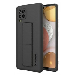 Θήκη Σιλικόνης Wozinsky Kickstand Case flexible silicone cover with a stand Samsung Galaxy A12 black