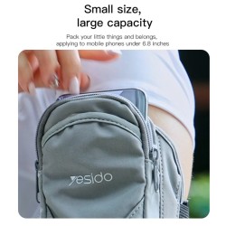 Θήκη Μπράτσου Yesido - Sports Armband (WB12) - with Velcro, for Phones, max 6.8" - Grey
