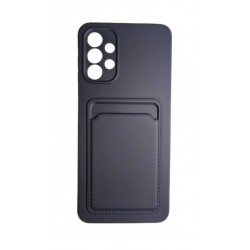 Θήκη Σιλικόνης Card Case Silicone Wallet Wallet with Card Slot Documents for Samsung Galaxy A13 5G Black
